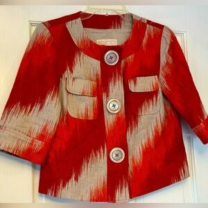 Michael Kors Vibrant Red and Cream Blazer